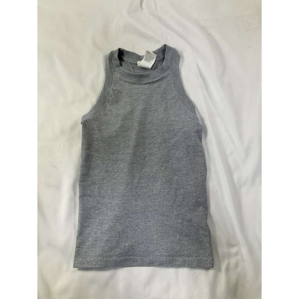 Athleta Renew Seamless Racerback Tank Top Gray Ribbed Size XS 173